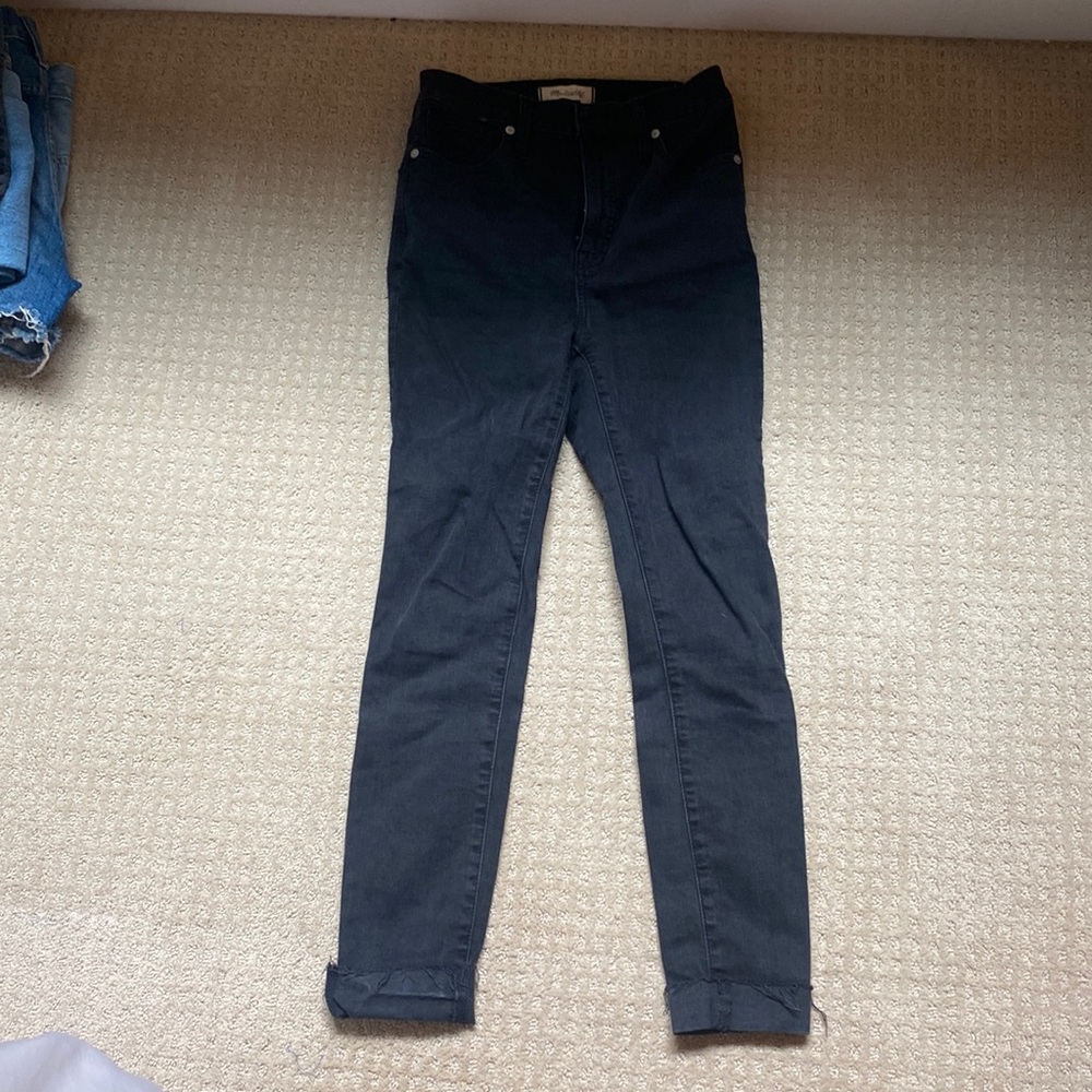 Madewell 11” high rise skinny black jeans